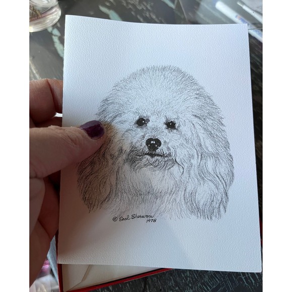 Bichon frise notecards - vintage still in box - vintage stationary - Picture 3 of 9